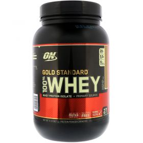  Протеин от Optimum Nutrition 100 % Whey protein Gold standard (вкус шоколад с арахисом) (28 порц / 907 гр) 