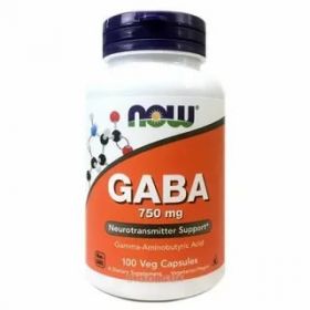 Гамма аминомаслянная кислота от NOW GABA 750 мг (100 порц/100 капс) 
