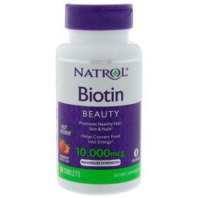  Биотин от Natrol 10000 мкг Fast Dissolve (60 порц/60 капс) 