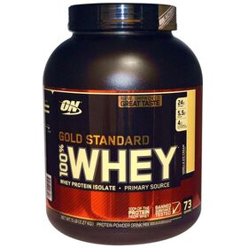  Протеин от Optimum Nutrition 100 % Whey protein Gold standard (ванильное мороженое) (73 порц/ 2,27 кг) 