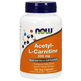  Л-карнитин от NOW. Acetyl L-Carnitine 500 мг (100 порц/100 капс) 
