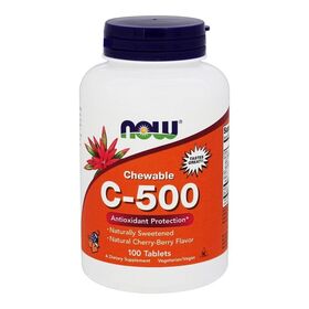  Витамин C от NOW. C-500 (вишня) (100 порц/100 жев.таб) 
