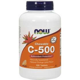  Витамин C от NOW. C-500 (апельсин) (100 порц/100 жев.таб) 