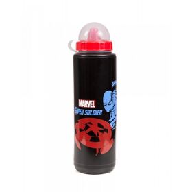  Спортивная бутылка от IRONTRUE Marvel - Captain America (черная-красная) (1000 мл) 