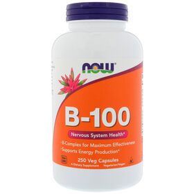  Комплекс витамина B от NOW B-100 (250 порц/250 капс) 
