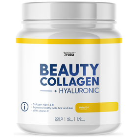  Коллаген с гиалуроновой кислотой Health Form Beauty Collagen + Hyaluronic (ананас) (40 гр/200 гр) 