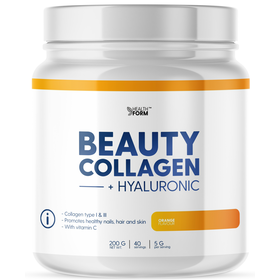  Коллаген с гиалуроновой кислотой Health Form Beauty Collagen + Hyaluronic (апельсин) (40 гр/200 гр) 