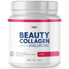  Коллаген с гиалуроновой кислотой Health Form Beauty Collagen + Hyaluronic (малина) (40 гр/200 гр) 