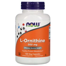  Л-Орнитин от NOW L-ORNITHINE (500 мг) (40 порц/120 капс) 