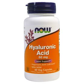  Гиалуроновая кислота от NOW Hyaluronic Acid 50 mg + MSM (60 капс) 