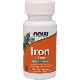  Железо от NOW Iron 18 mg (120 порц/120 капс) 